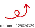Curled drawn red arrow illustration design 129826329