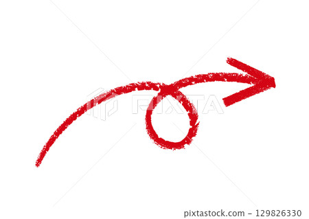 Curled chalk arrow element design 129826330