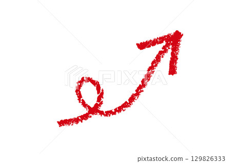 Curled red crayon arrow element design Curled red crayon arrow element design 129826333