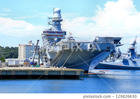 The Italian Navy's light aircraft carrier "Cavour" also functions as an amphibious ship. 129826630