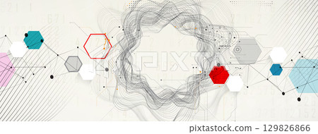 Abstract polygonal and circuit technology concept, futuristic background Abstract polygonal and circuit technology concept, futuristic background 129826866