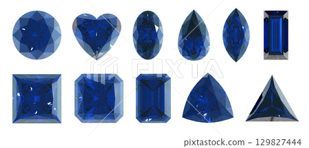 Set of sapphires of various shapes 1 129827444