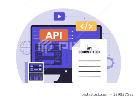 API Documentation for Developers Illustration 129827552