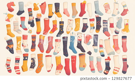 Colorful socks illustration 129827677