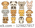 Cute animal illustration set 129827857