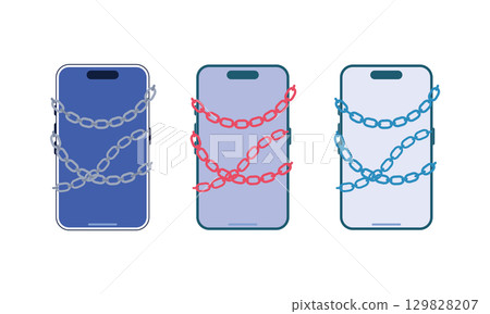 A smartphone wrapped in a chain A smartphone wrapped in a chain 129828207