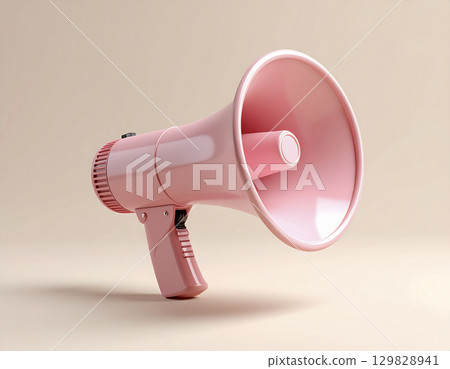 Pink megaphone 129828941