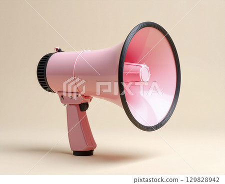 Pink megaphone 129828942