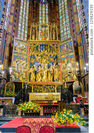 St. Mary's Basilica Altar in Krakow, Poland St. Mary's Basilica Altar in Krakow, Poland 129829195