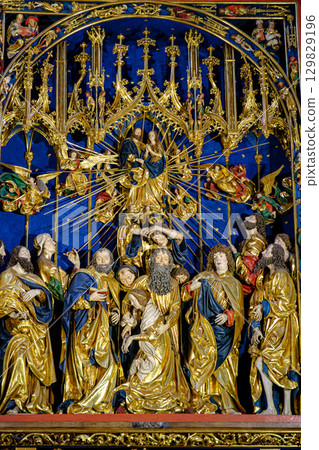Assumption of Mary Altarpiece Panel in Krakow, Poland 129829196