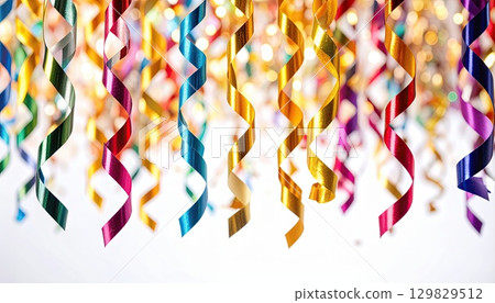 AI 影像:許多彩色絲帶垂下來 AI 影像:許多彩色絲帶垂下來 129829512