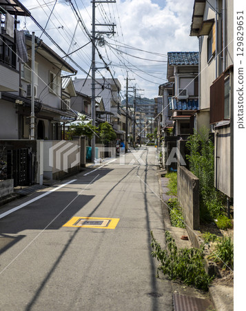 A residential area bathed in the morning sun A residential area bathed in the morning sun 129829651