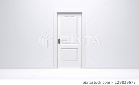 《AI Image》White door on a white wall 129829672