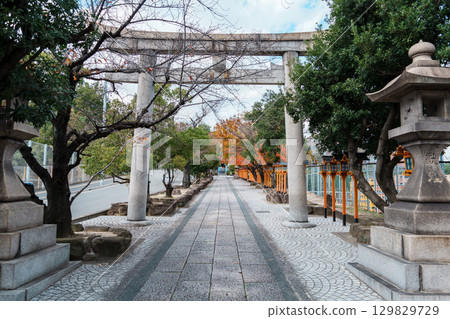 The approach to Katayama Shrine in Suita, Osaka The approach to Katayama Shrine in Suita, Osaka 129829729