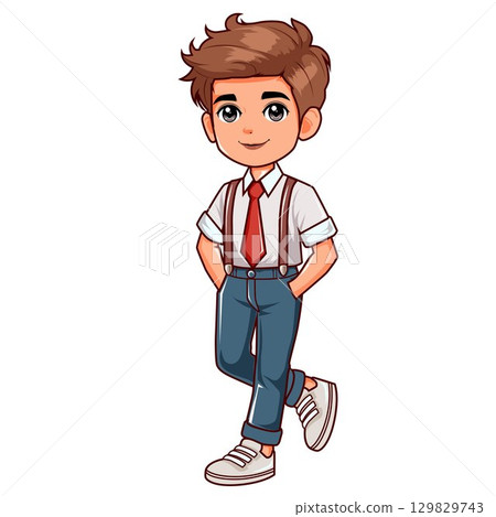 Boy going to school 129829743