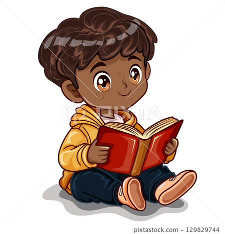 boy reading a book 129829744