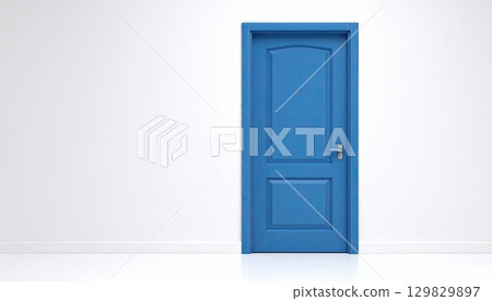 AI Image: Blue door in a white room 129829897