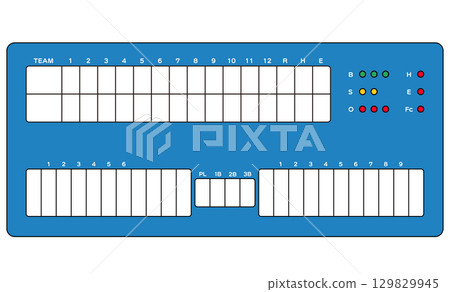 Baseball scoreboard illustration 129829945