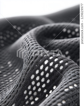 透氣灰色網眼布料特寫 129829977