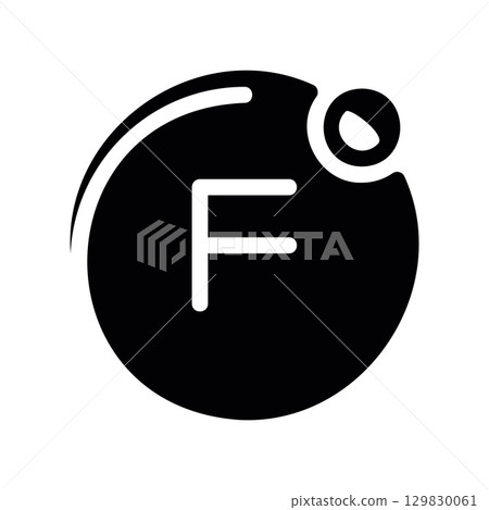 Simple black vector icon with a theme fahrenheit Simple black vector icon with a theme fahrenheit 129830061