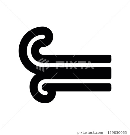 Simple black vector icon with a theme wind flow Simple black vector icon with a theme wind flow 129830063