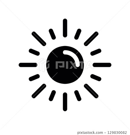 Simple black vector icon with a theme sunny weather Simple black vector icon with a theme sunny weather 129830082
