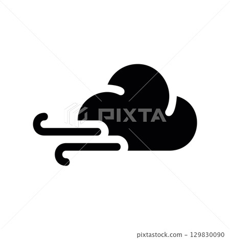 Simple black vector icon with a theme cloud, wind 129830090