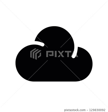 Simple black vector icon with a theme cloudiness 129830092