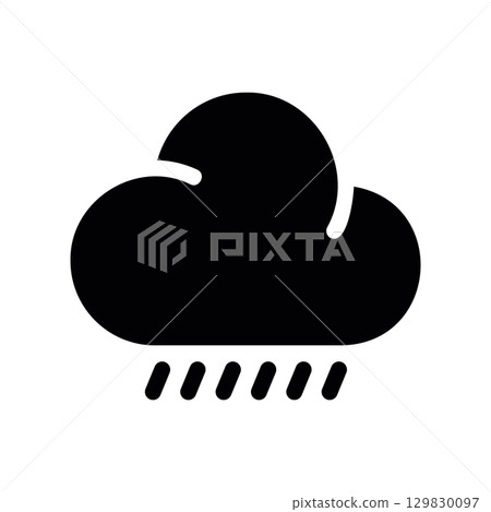 Simple black vector icon with a theme sunny, rainy weather 129830097
