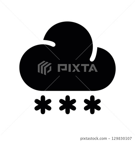 Simple black vector icon with a theme snowy weather Simple black vector icon with a theme snowy weather 129830107