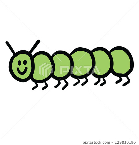Hand drawn green worm for animal, insect, decorations, spring, summer, picnic, park, home yard, nature, garden, plants, tree, stickers, blossom, blooming, patch, fabric print, brooch, soil, outdoors Hand drawn green worm for animal, insect, decorations, spring, summer, picnic, park, home yard, nature, garden, plants, tree, stickers, blossom, blooming, patch, fabric print, brooch, soil, outdoors 129830190