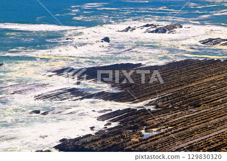 [宮崎縣]從路邊站鳳凰觀景台看到的日南海岸的洗衣板（惡魔的洗衣板） 129830320