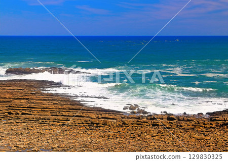 [Miyazaki Prefecture] Washboard (Demon's Washboard) on the Nichinan Coast seen from the roadside station Phoenix Observatory 129830325