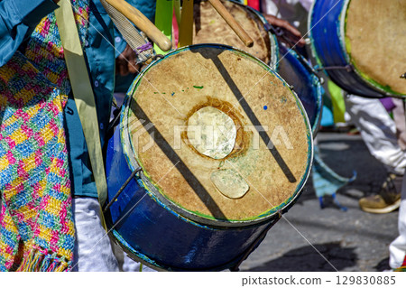 Congado Festival with musicians and their drums Congado Festival with musicians and their drums 129830885
