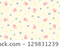 七彩兔子圖案背景 129831239