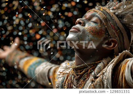 Healing through movement and expression in a vibrant dance celebration 129831331