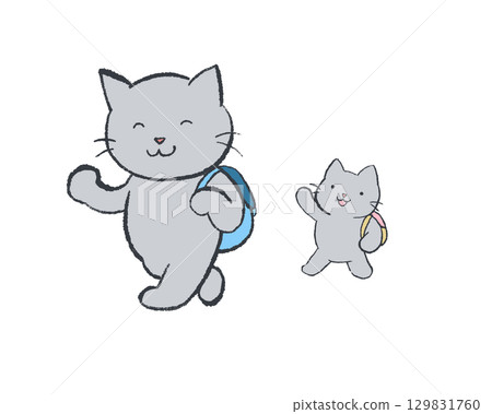 Gray cats going on a fun field trip Gray cats going on a fun field trip 129831760