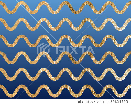Elegant wavy pattern with gold glitter texture on blue gradient background. Perfect for luxury design, wallpapers, prints, and digital art projects. Vector Elegant wavy pattern with gold glitter texture on blue gradient background. Perfect for luxury design, wallpapers, prints, and digital art projects. Vector 129831793