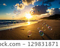 some bubbles above the beach 129831871