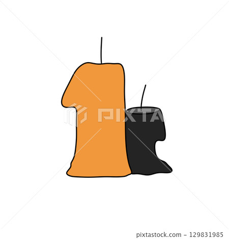 A candle with the number 1 on it is next to another candle 129831985