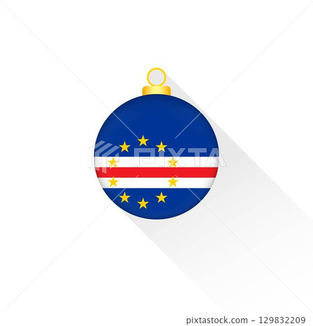 Cape Verde National Flag Christmas Decoration. 129832209