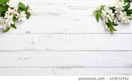 White wooden board background material 129832482