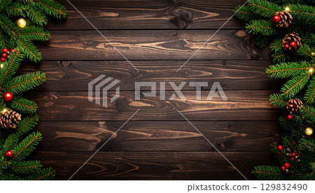 棕色木板背景材料冬季框架 129832490