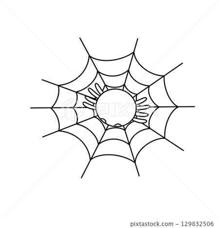 A spider web with a spider in the center 129832506