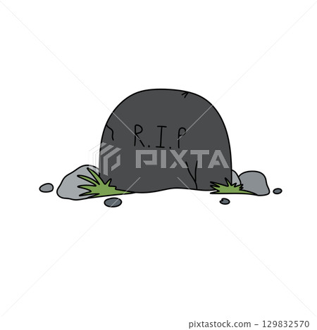 A rock with the word RIP on it 129832570