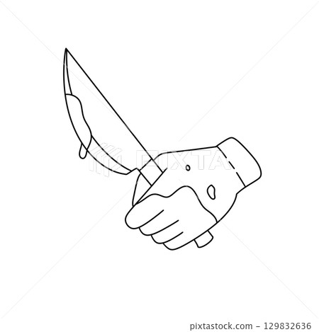 A knife is being held by a hand A knife is being held by a hand 129832636