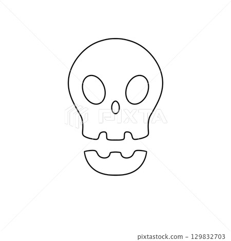 A skull with a mouth and eyes drawn on it A skull with a mouth and eyes drawn on it 129832703