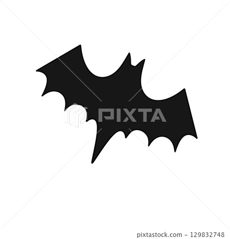 A black bat with its wings spread out 129832748