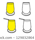 Glass on a coaster_Illustration_Vector_Set 129832864