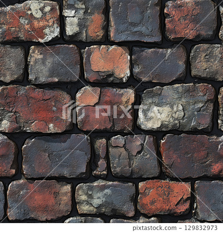 Walls built with weathered bricks showcasing earthy tones and textures Walls built with weathered bricks showcasing earthy tones and textures 129832973